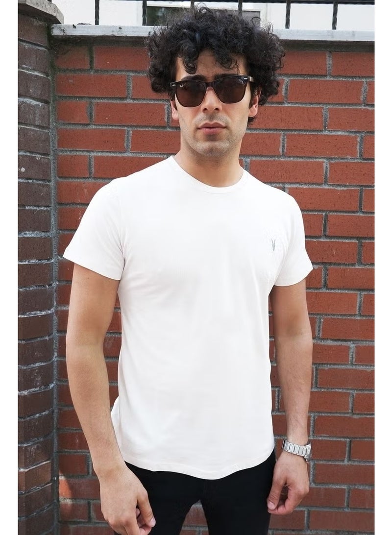 Four Man Crew Neck Standard Fit Basic Cotton Men's T-Shirt 3-Pack - Image 2
